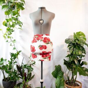 Wet Seal Floral High Waist Mini Pencil Skirt, Size S